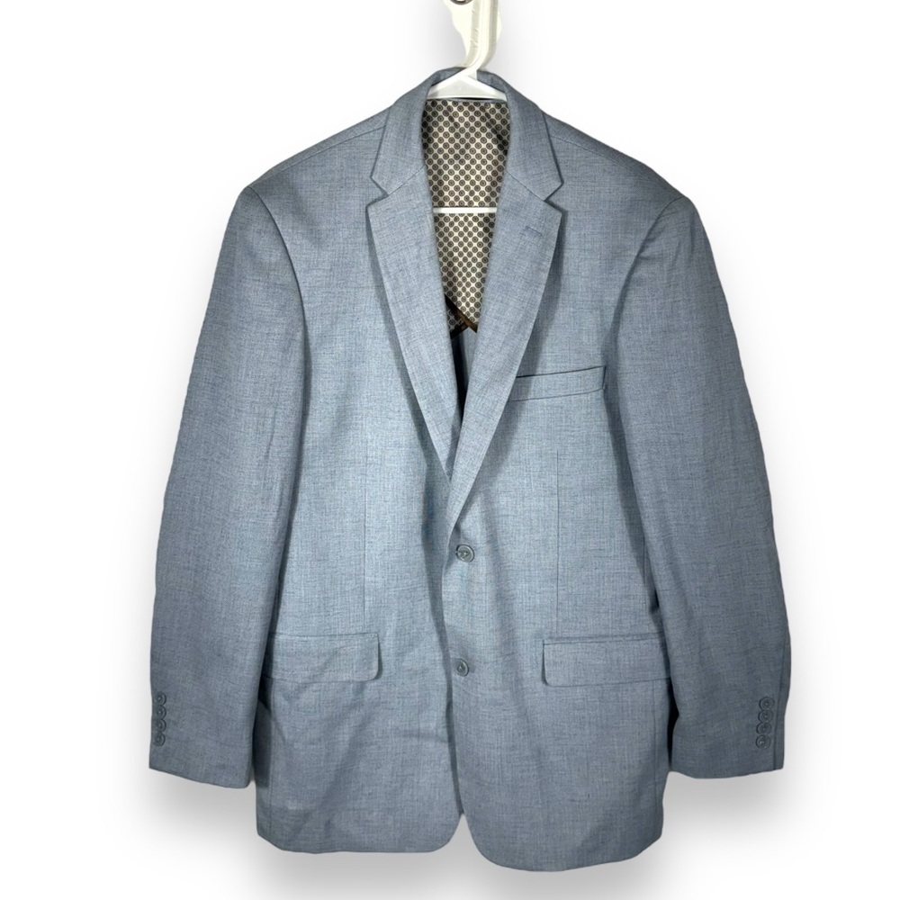 Pierre Laurant Single Breasted Elvis 2 Button Blazer, Zen Blue, Size 40L